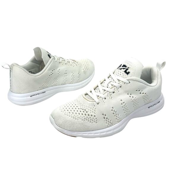 APL Techloom Pro Women Running Shoes Size 8.5 White Knit Breathable Laced Comfy - Picture 1 of 15